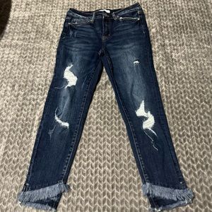 Zenana Distressed Cropped Jeans